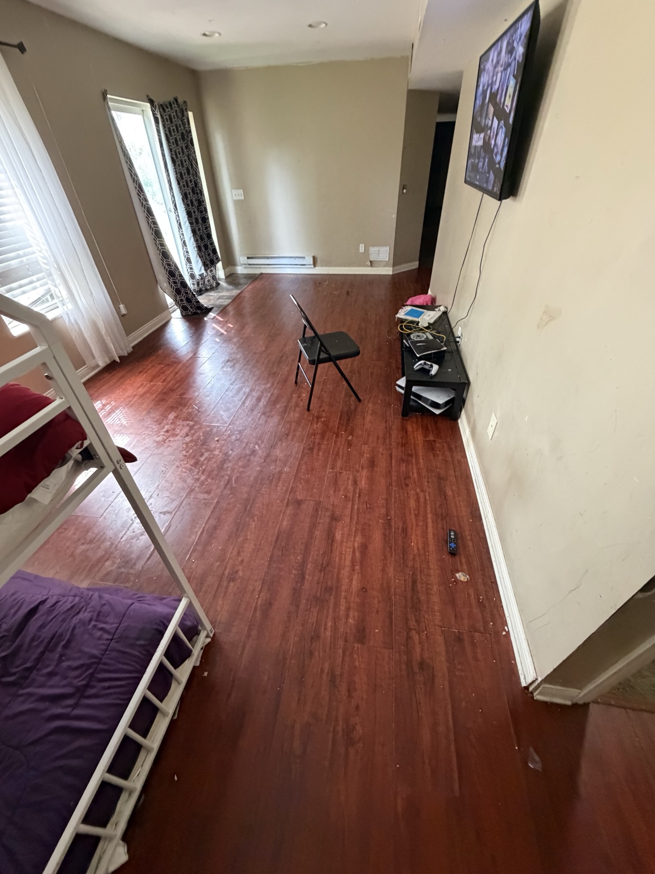 Living area — hardwood floors